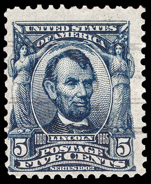 アブラハム・リンカーン、米国郵便切手 - old fashioned collection correspondence history ストックフォトと画像