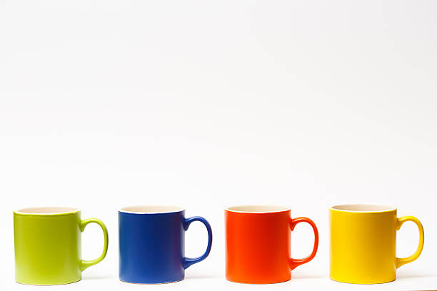 istock Colorful coffee cups with white background 475230450