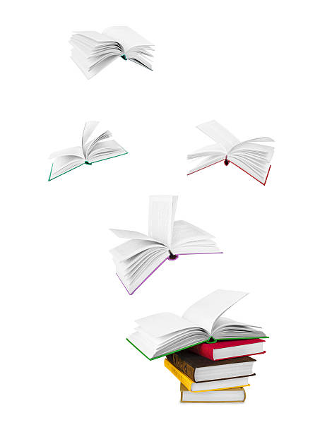 istock stack of old books and flying books isolated on white 475230642