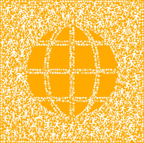 Globe Fitness Sports and Exercise pattern vector background Globe Fitness Sports and Exercise pattern royalty free vector background. This vector image features a seamless pattern of vitality, healthy lifestyle and physical activity recreational icons. The vector icons are bright and color and include outdoor pursuit, journey, summer, spring, soccer ball, summer sports, tennis, golf, rugby and gymnastics world health club stock illustrations