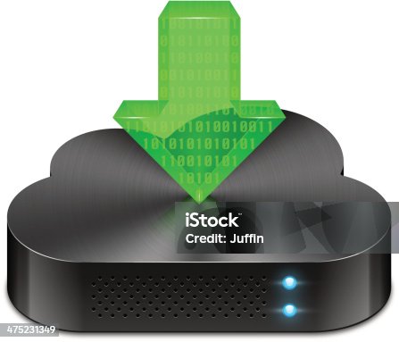 istock Upload to cloud hard drive (black) 475231349