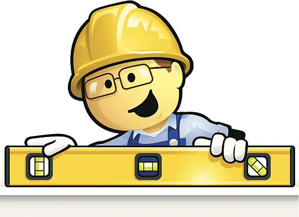 Vector illustration of Worker on the Level