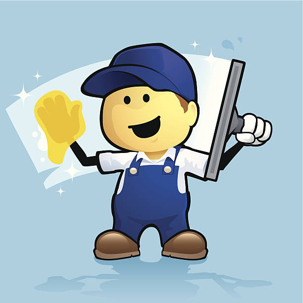Window Cleaner Stock Illustration - Download Image Now - Window Washer,  Polishing, Vector - iStock