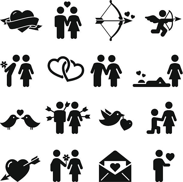 Love Icons - Black Series Love and valentine icon set. Vector icons for video, mobile apps, Web sites and print projects. See more in this series.  flirting stock illustrations