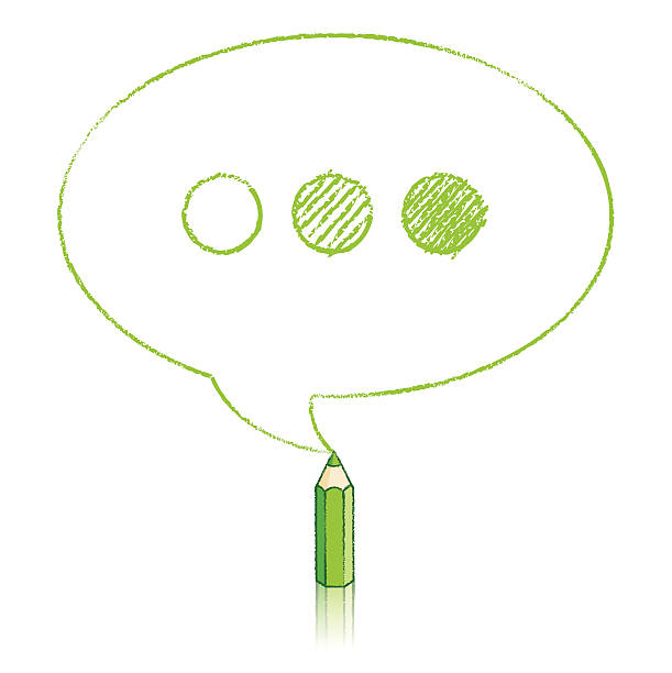 ilustrações de stock, clip art, desenhos animados e ícones de verde desenho a lápis oval discurso balão com elipse - mathematical symbol mathematics pencil sharp