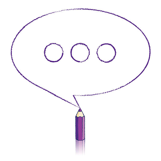 ilustrações de stock, clip art, desenhos animados e ícones de roxo desenho a lápis oval discurso balão com elipse - mathematical symbol mathematics pencil sharp