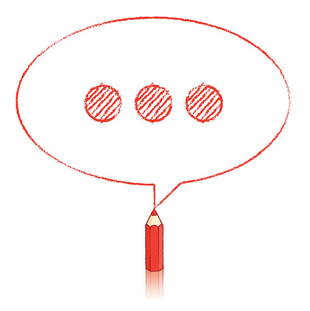 ilustrações de stock, clip art, desenhos animados e ícones de desenho a lápis vermelho oval discurso balão com elipse - mathematical symbol mathematics pencil sharp