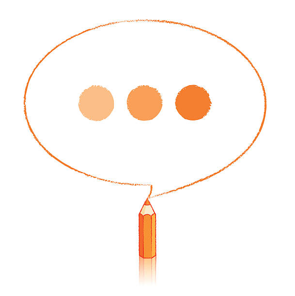 illustrations, cliparts, dessins animés et icônes de dessin au crayon orange ballon ovale avec ellipsis discours - mathematical symbol mathematics pencil sharp