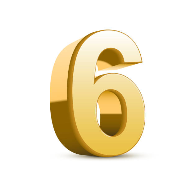 3 d の光沢のあるゴールドの番号 6 - number 6点のイラスト素材／クリップアート素材／マンガ素材／アイコン素材
