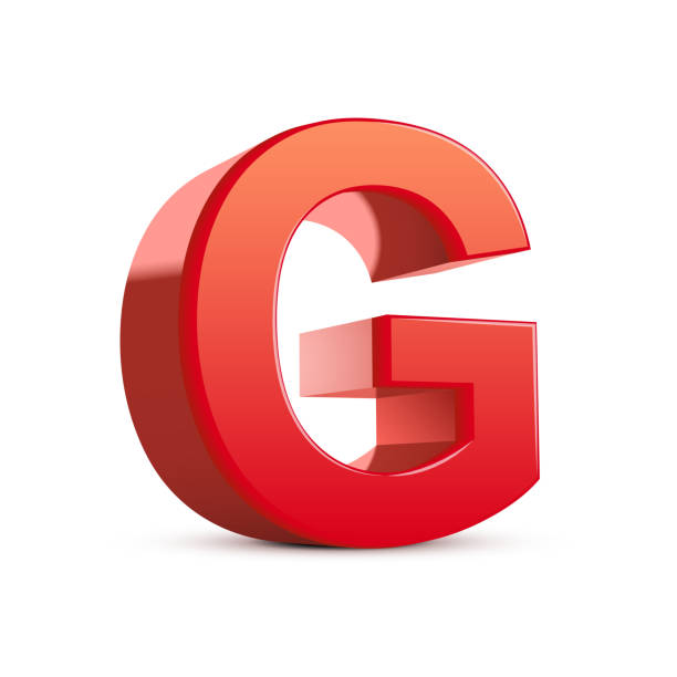 3 d 레드 레터 g - alphabet white background letter g three dimensional shape stock illustrations