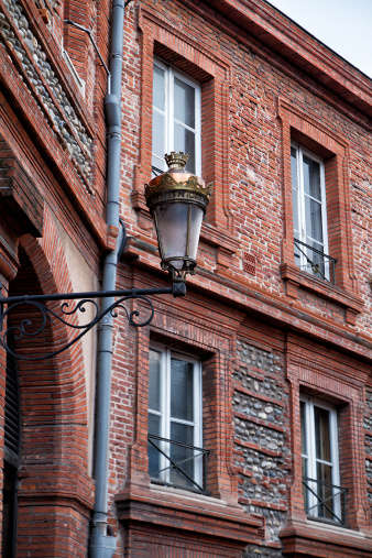 Typical facade of the city of Toulouse, it is named(appointed) the pink city because of the color of the bricks with which houses are built