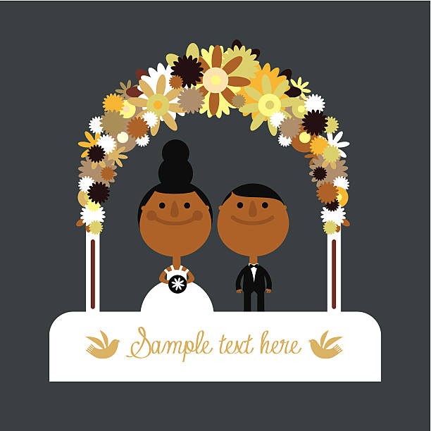 ilustrações de stock, clip art, desenhos animados e ícones de noiva e noivo - wedding african descent american culture bride
