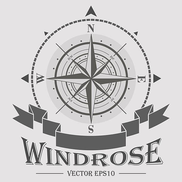 illustrations, cliparts, dessins animés et icônes de logo d'entrepris'et windrose - map compass old globe