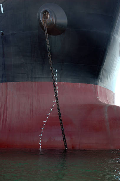 the bow of a big tanker ship the bow of a big tanker ship, which was anchored in the middle of the ocean ballast water stock pictures, royalty-free photos & images