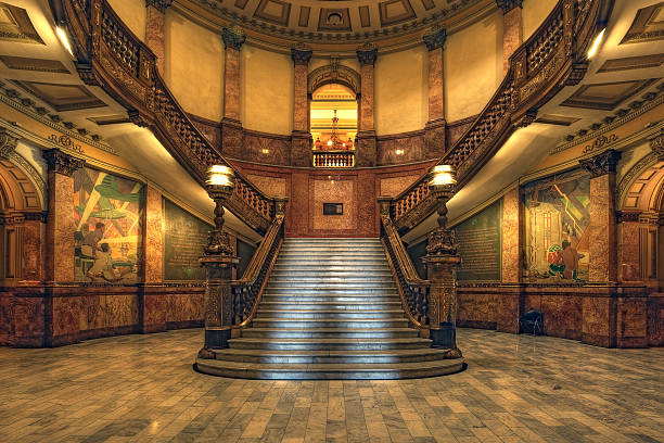 Under the Rotunda of the Colorado State Capitol Building Marble staircase under the Rotunda of the Colorado State Capitol Building, Denver, Colorado rotunda stock pictures, royalty-free photos & images