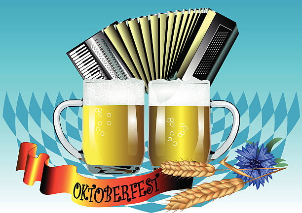 oktoberfest tło - oktoberfest germany munich bavaria stock illustrations