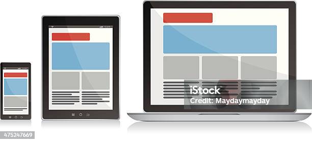 Design Di Tipo Responsivo - Immagini vettoriali stock e altre immagini di Responsive Web Design - Responsive Web Design, Vettoriale, Attrezzatura