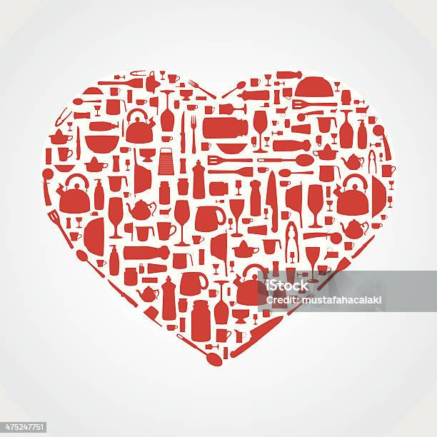 Kitchen Utensils As Heart Shape Stock Illustration - Download Image Now - Cooking, Love - Emotion, Nutcracker