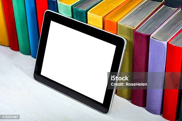 Tablet With Colorful Books Stock Photo - Download Image Now - E-Reader, Book, Bookstore