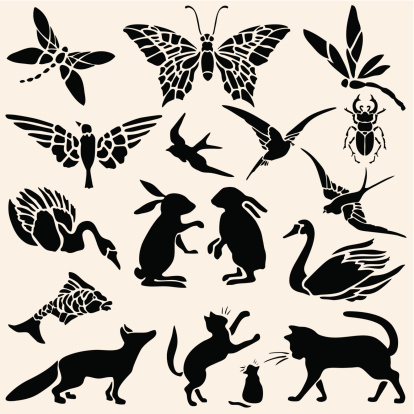 Baby Woodland Wall Decals Stickers Animals Silhouette Art for Nursery Room Decor