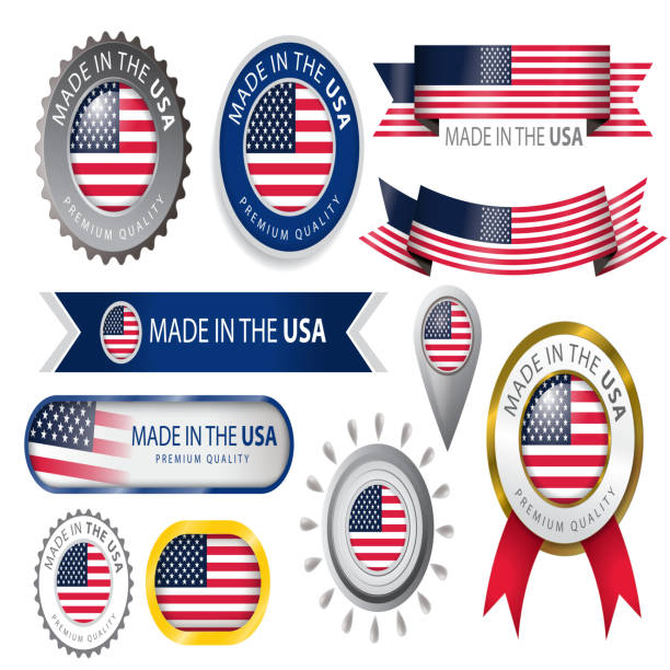 illustrations, cliparts, dessins animés et icônes de fabriqué aux états-unis, de seal drapeau américain (vectoriels) - made in the usa usa computer icon symbol