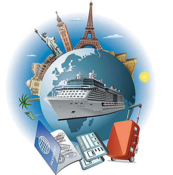 kreuzfahrtschiff reisen - ship africa egypt europe stock-grafiken, -clipart, -cartoons und -symbole