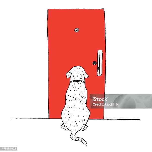 Dog Waiting Stock Illustration - Download Image Now - Door, Dog, Waiting