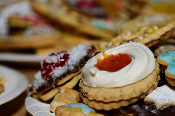 istock christmas cookie with foam and jam 475258121