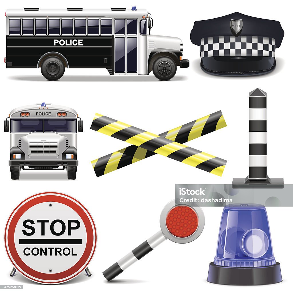 Vetor ícones de Polícia - Royalty-free Cabina de Portagem arte vetorial
