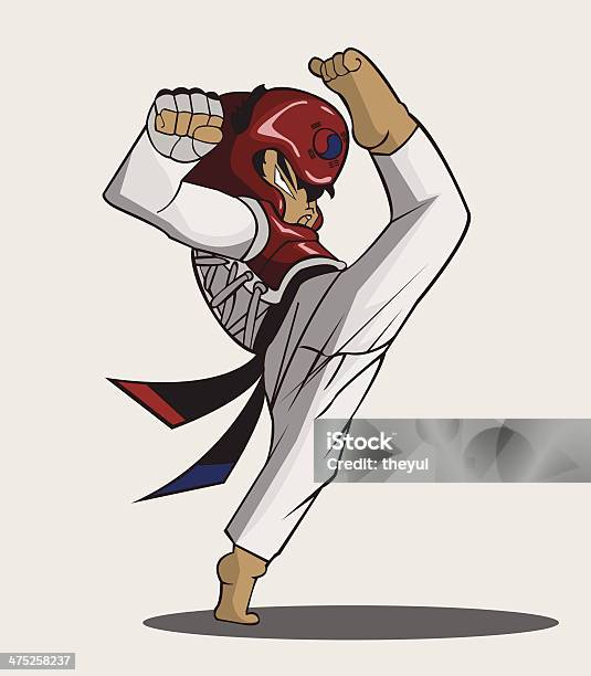 Taekwondo Martial Art Stock Illustration - Download Image Now - Adult, Aggression, Authority