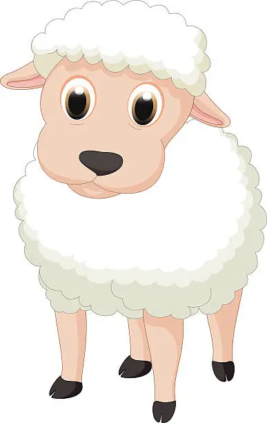 Vector illustration of cute sheep cartoon