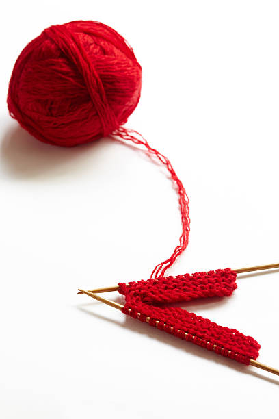 istock Incomplete knitting project with ball of wool 475258501