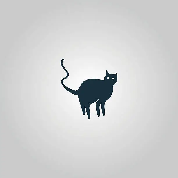 Vector illustration of Evil Cat silhouette, vector