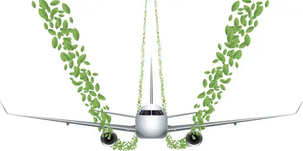 Vector illustration of Green flying