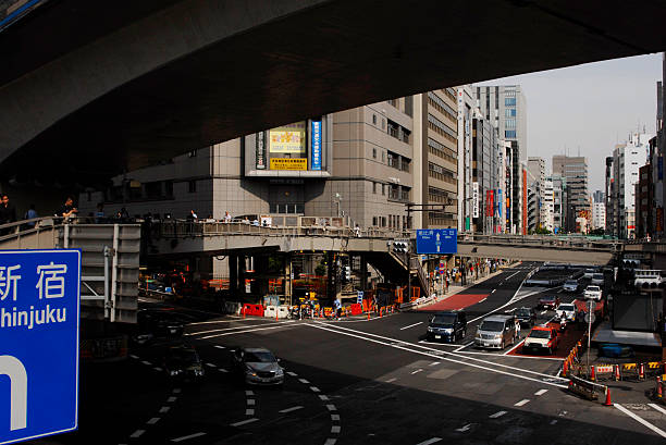 istock a car waiting for a traffic light at an intersection or a car that turnes right 475267066