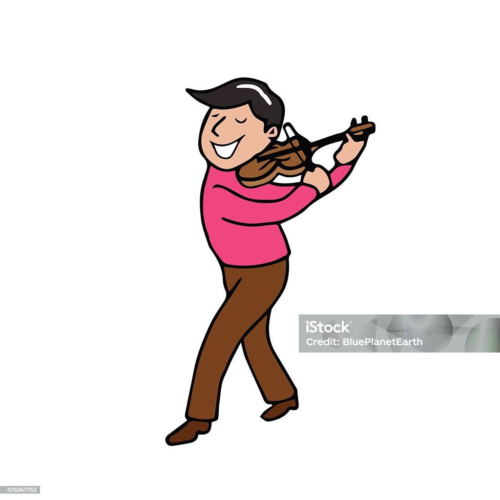 Man playing violin Man performing violin cartoon vector 2015 stock vector