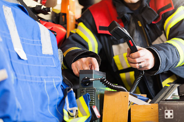 istock Smoke Jumper sparks in a Fire vehicle 475268226
