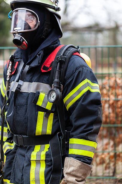 istock Smoke Jumper with respirator 475268228