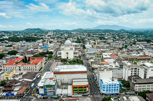 San Salvador, El Salvador - September 15, 2012: Aerial View of the west of San Salvador city.