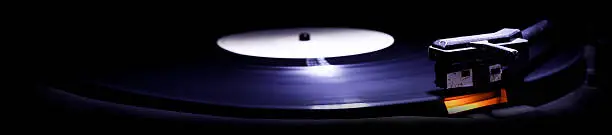 old style turntable with needle - wide angle