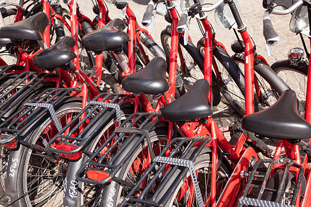 Hamburg, Germany - August, 6 2011: New bike station in Hamburg \\\