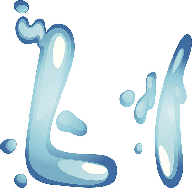 illustrazioni stock, clip art, cartoni animati e icone di tendenza di alfabeto lettera l'acqua - letter l water typescript liquid