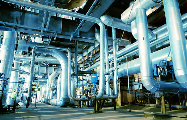 istock Industrial zone, Steel pipelines, valves and cables 475276422