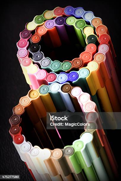 Color Pens Stock Photo - Download Image Now - 2015, Back to School, Backgrounds