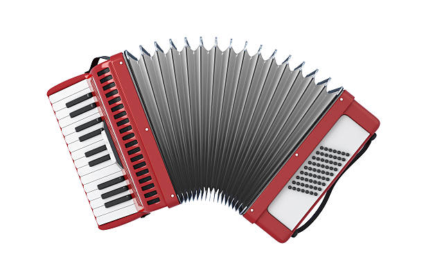 Bayan Accordion. Bayan isolated on white background. 3d illustration. bellows stock pictures, royalty-free photos & images