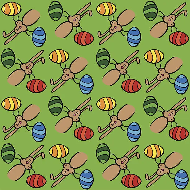 Vector illustration of Cute easter seamless vector pattern