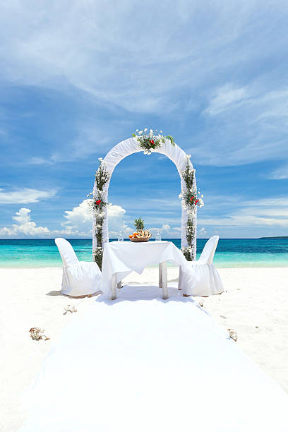 istock Beautiful wedding arch on tropical beach 475284175