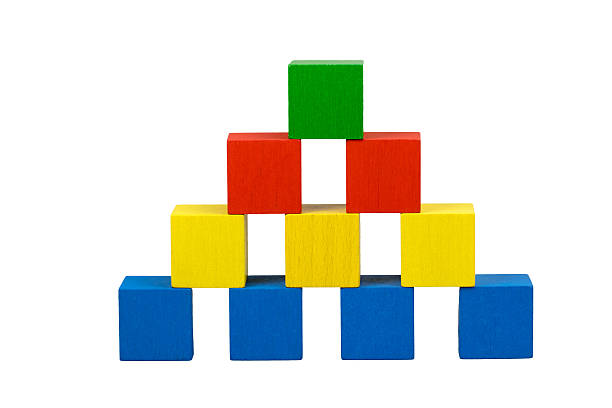 istock Pyramid from wooden color cubes with gubs 475289890