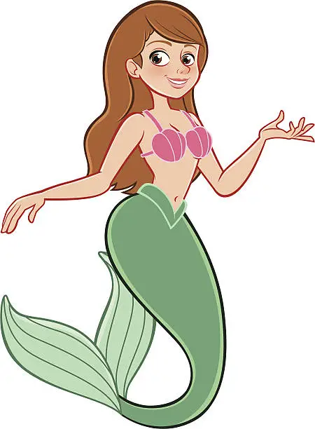 Vector illustration of Mermaid - Presenting