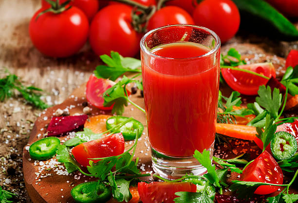 istock Fresh juice from mix of vegetables with vegetables and herbs 475291064